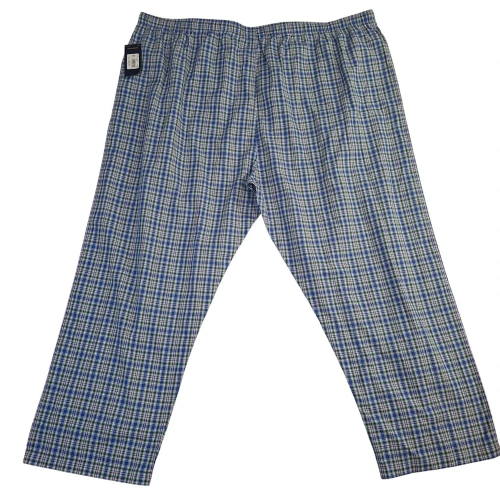 Polo Ralph Lauren Mens 4X Pajama Pants Blue Green Plaid Cotton Sleepwear RY27RX